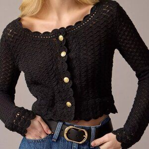 J. Crew crochet cropped cardigan sweater